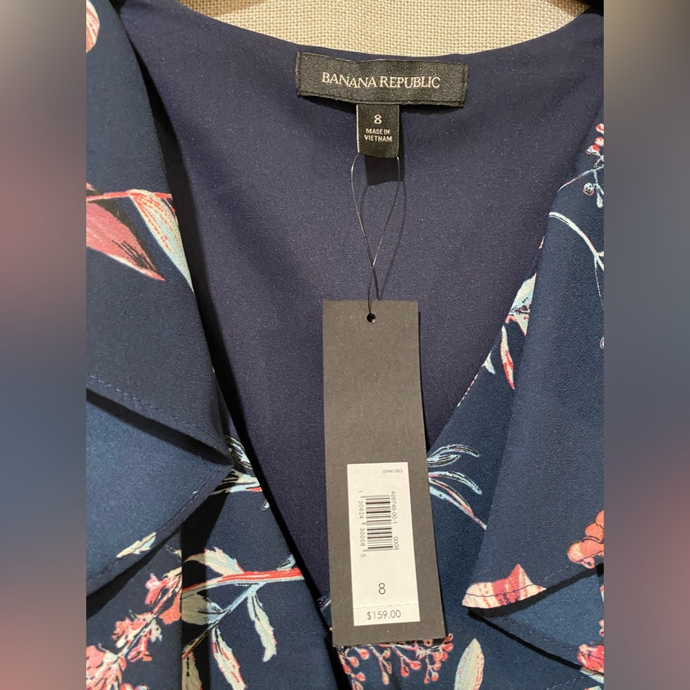NWT Banana Republic Floral Ruffle High-Low Dress - Picture 2 of 4